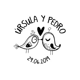 Sello Boda - Pájaros Beso